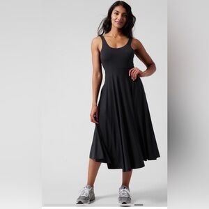 NWT Athleta Small Tall Black Santorini Midi Dress